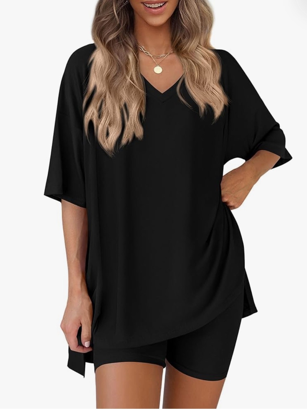 Zenana‎ Outfitters Black Relaxed Short Sleeve Tee